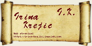 Irina Krejić vizit kartica